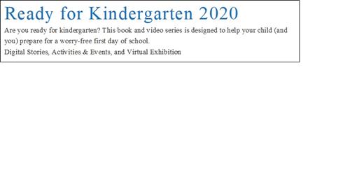 Ready for Kindergarten 